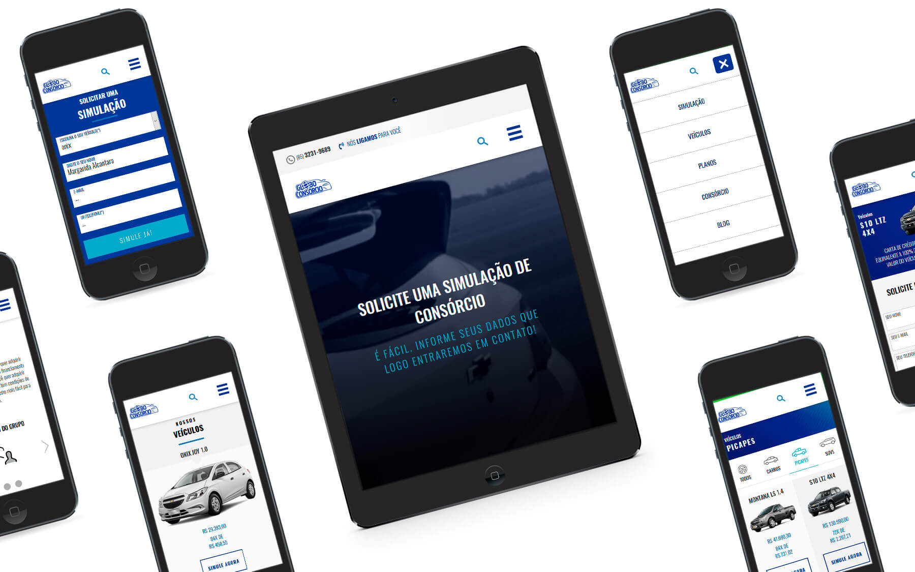 Portfólio: E-commerce Mobile Globo Consórcio - Consórcio Chevrolet - I9ME Web & Design